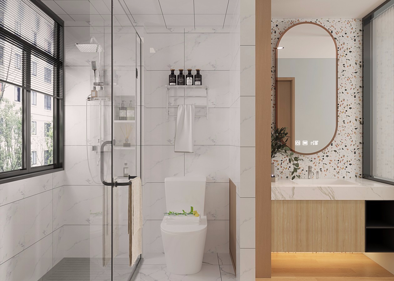 恒大綠洲80m&sup2;北歐風案例-衛生間效果圖