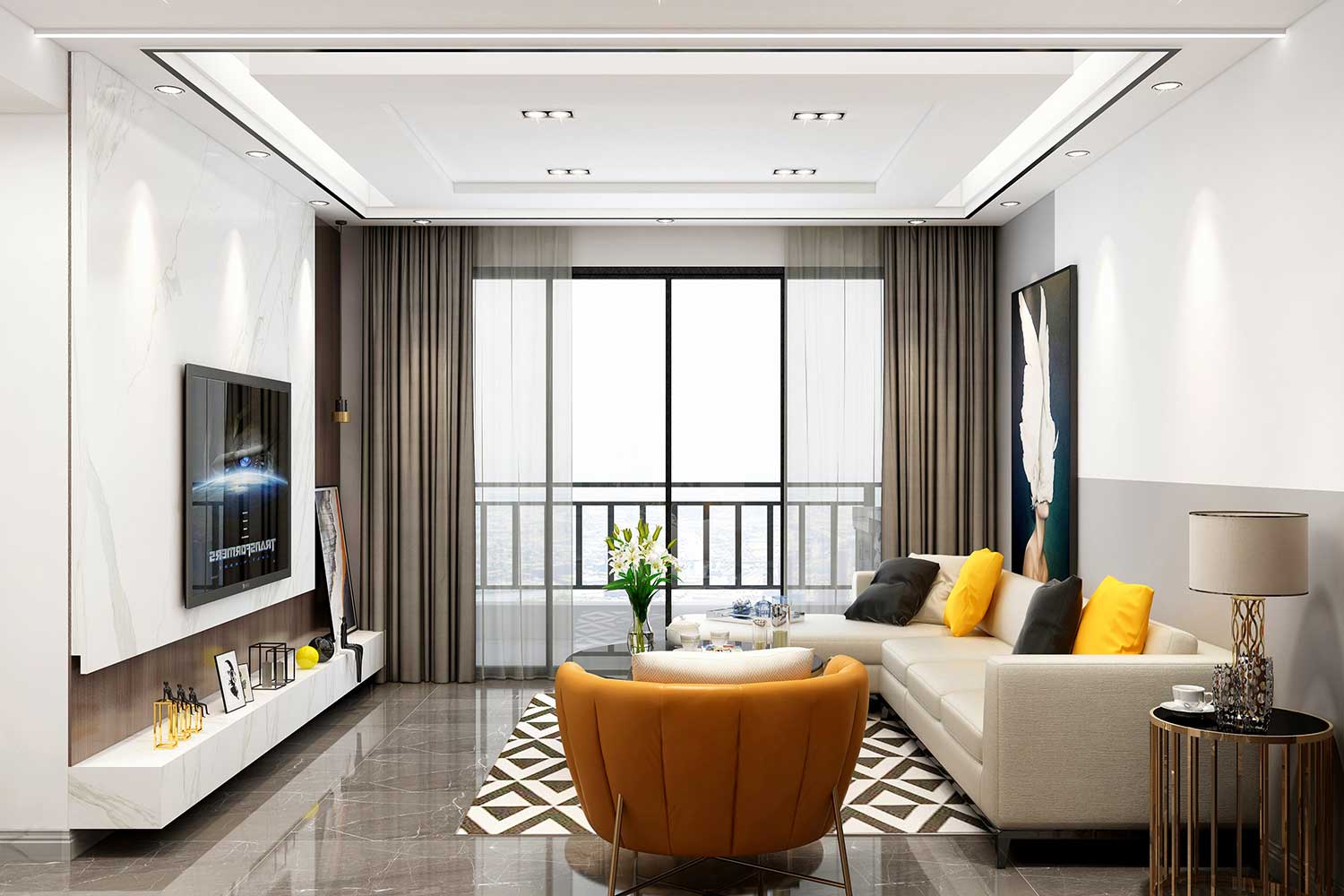 大唐天城91m&sup2;現代輕奢風格案例